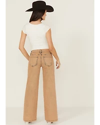 Miss Me Women's Mid Rise 32" Wide Leg Stretch Denim Jeans