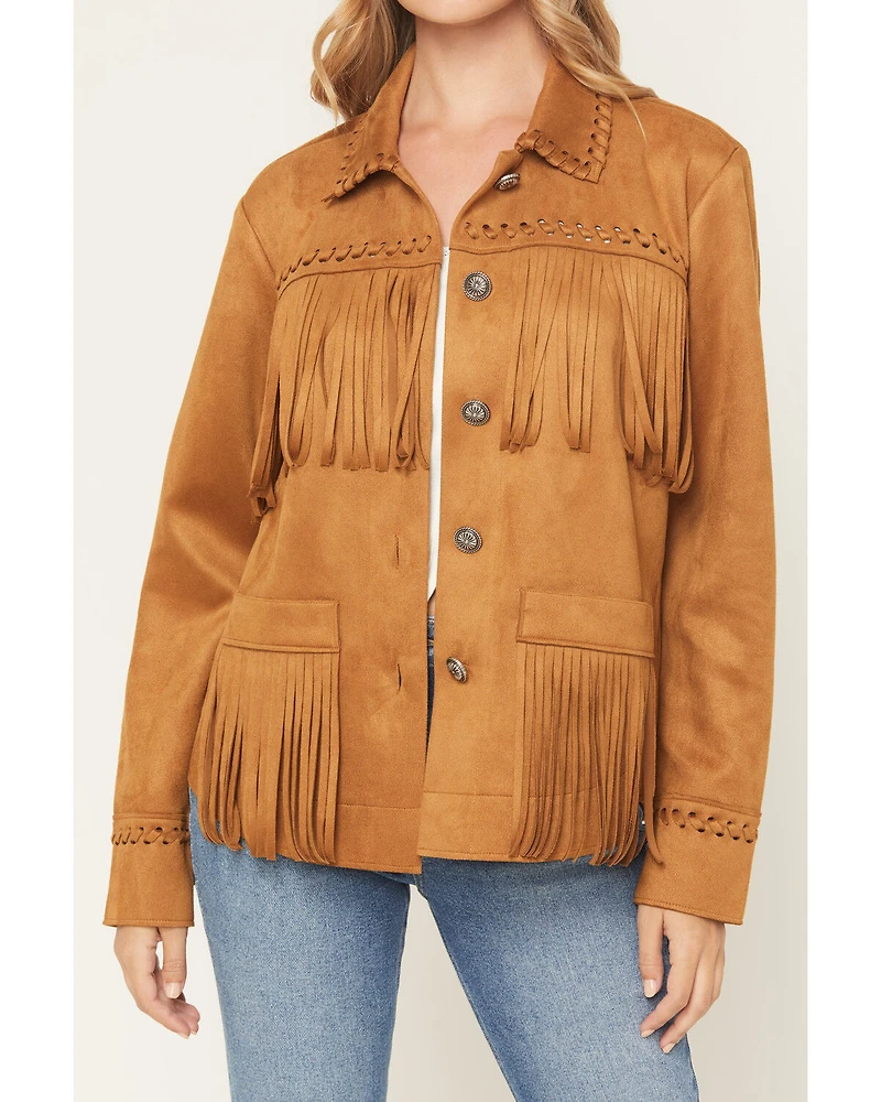Idyllwind Women's Norton Faux Suede Fringe Shacket