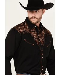 Scully Men's Embroidered Gunfighter Long Sleeve Snap Western Shirt