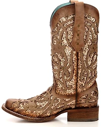 Corral Women's Orix Glitter Inlay & Studded Western Boots - Square Toe