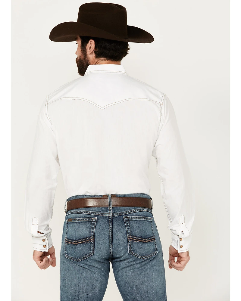 Wrangler Retro Premium Men's Solid Long Sleeve Snap Western Shirt