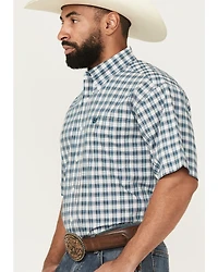 Cinch Men's Plaid Print Short Sleeve Button-Down Western Shirt