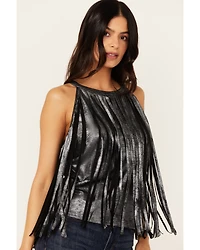 Idyllwind Women's Prescott Foiled Faux Suede Fringe Tank