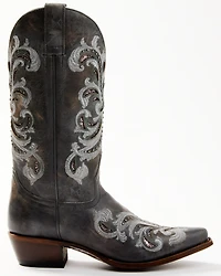 Shyanne Women's Iona Floral Studded Western Boots - Snip Toe