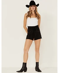 Velvet Heart Women's Paper Bag Tie Waist High Rise Shorts