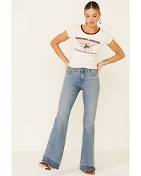 Shyanne Women's Off-White Horsing Around Graphic Short Sleeve Ringer Tee