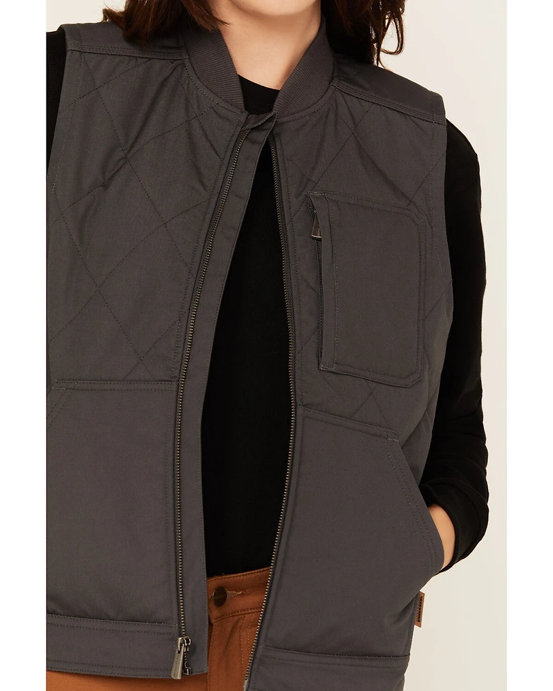 Lucky Brand Workwear Women's Tactical Insulated Canvas Quilted Vest