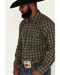 Cody James Men's Douglas Fir Plaid Print Long Sleeve Snap Western Shirt