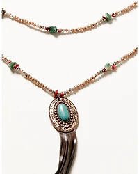 Cowgirl Confetti Women's Noteworthy Beaded Concho Fringe Necklace