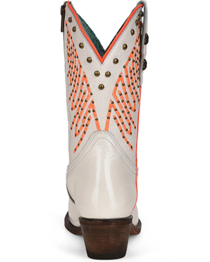 Corral Women's Fluorescent Embroidered and Studded Western Boots - Round Toe
