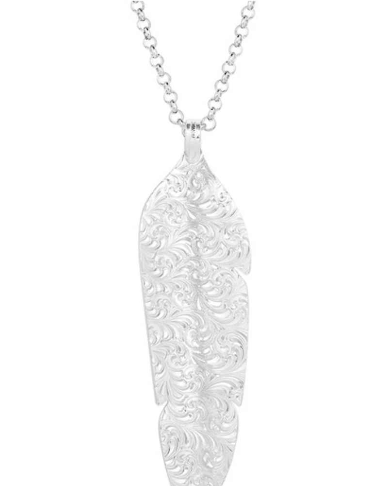 Montana Silversmiths Women's Love You More Feather Necklace