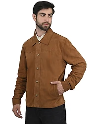 Frye Men's Solid Suede Snap Western Shirt