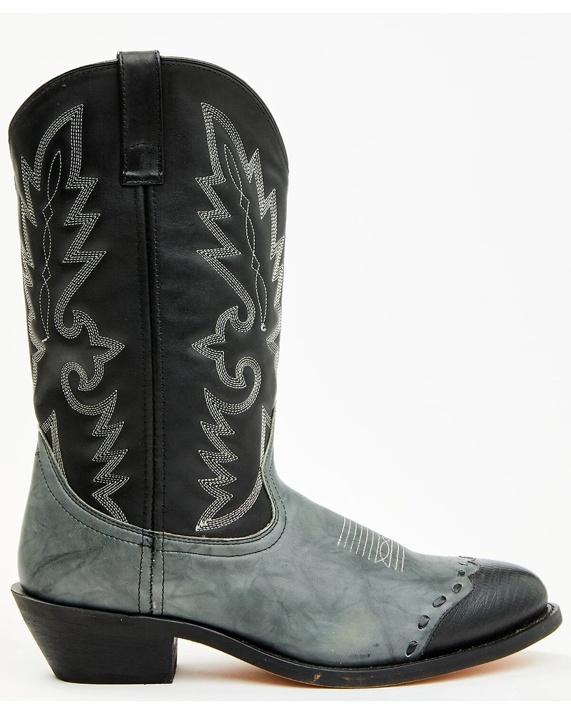 Laredo Men's Lizard Print Wingtip Western Boots - Round Toe