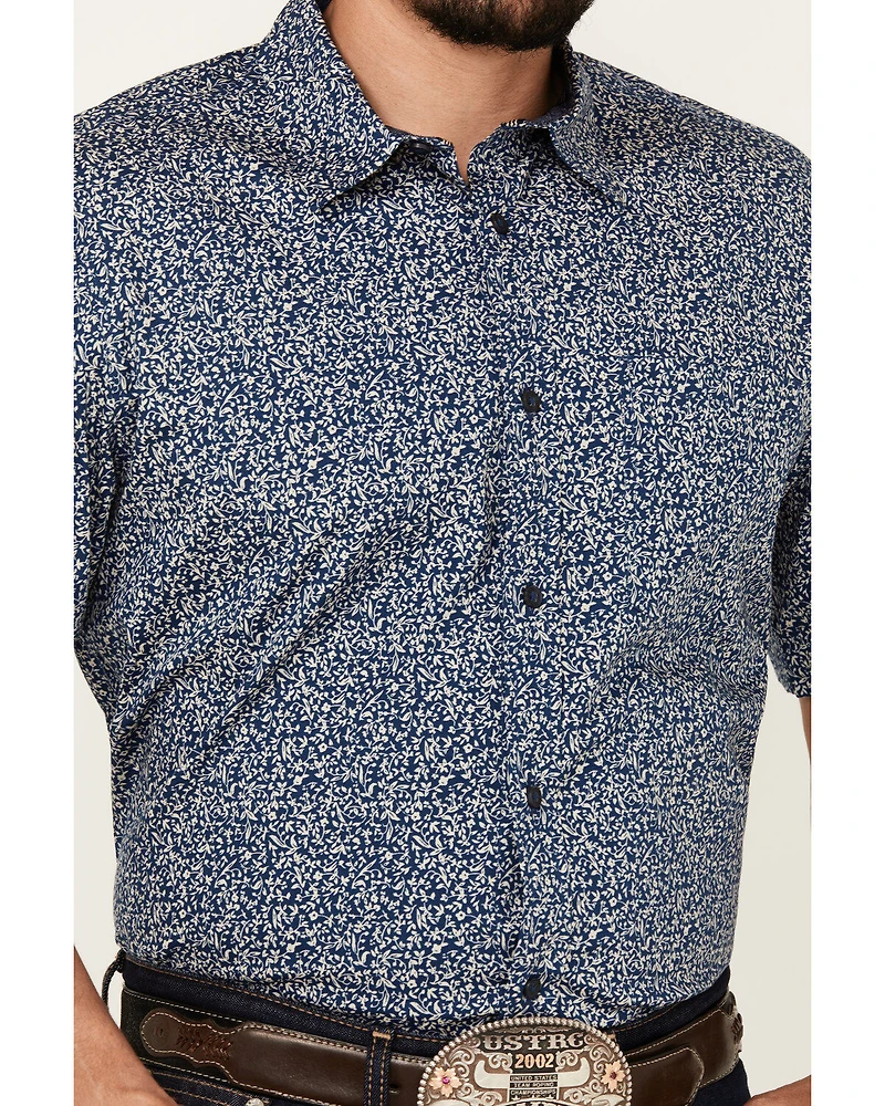 Cody James Men's Open Meadow Floral Print Short Sleeve Button-Down Stretch Western Shirt