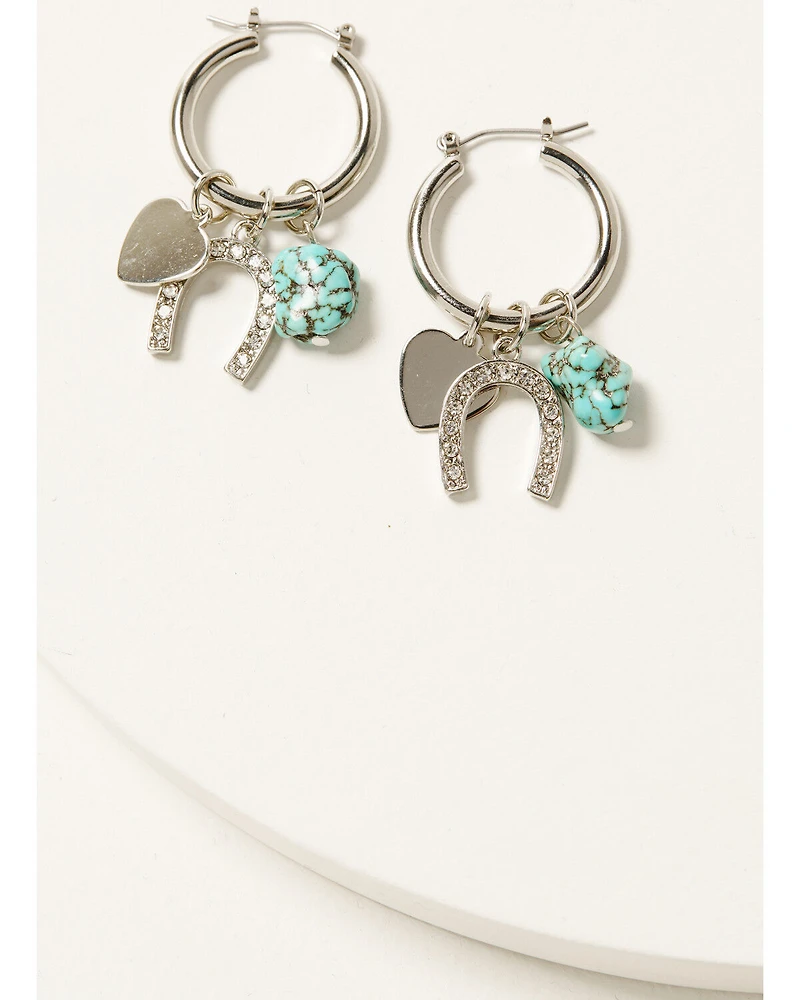 Shyanne Women's Dangle Charm Hoop Earrings