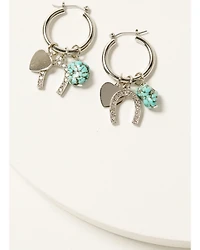 Shyanne Women's Dangle Charm Hoop Earrings
