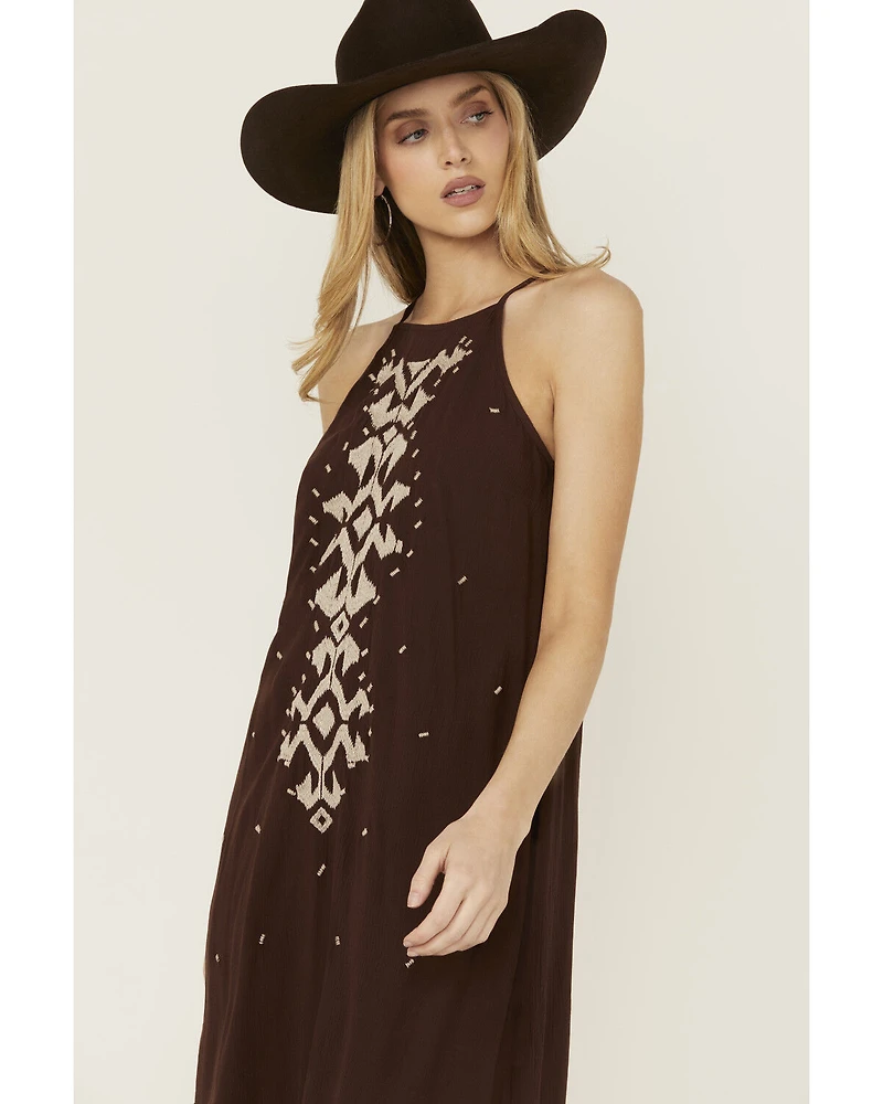 Shyanne Women's Embroidered Fringe Midi Dress