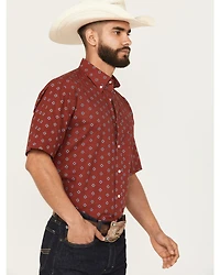 Roper Men's Amarillo Geo Print Short Sleeve Button-Down Western Shirt