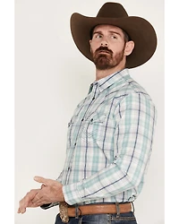 Cody James Men's Ely Plaid Print Long Sleeve Western Snap Shirt