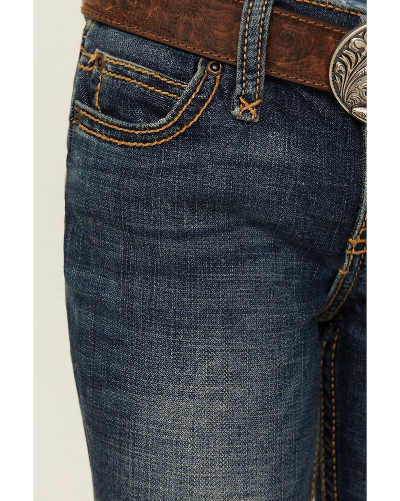 Wrangler Girls' Multi Stitch Bootcut Slim Fit Jeans