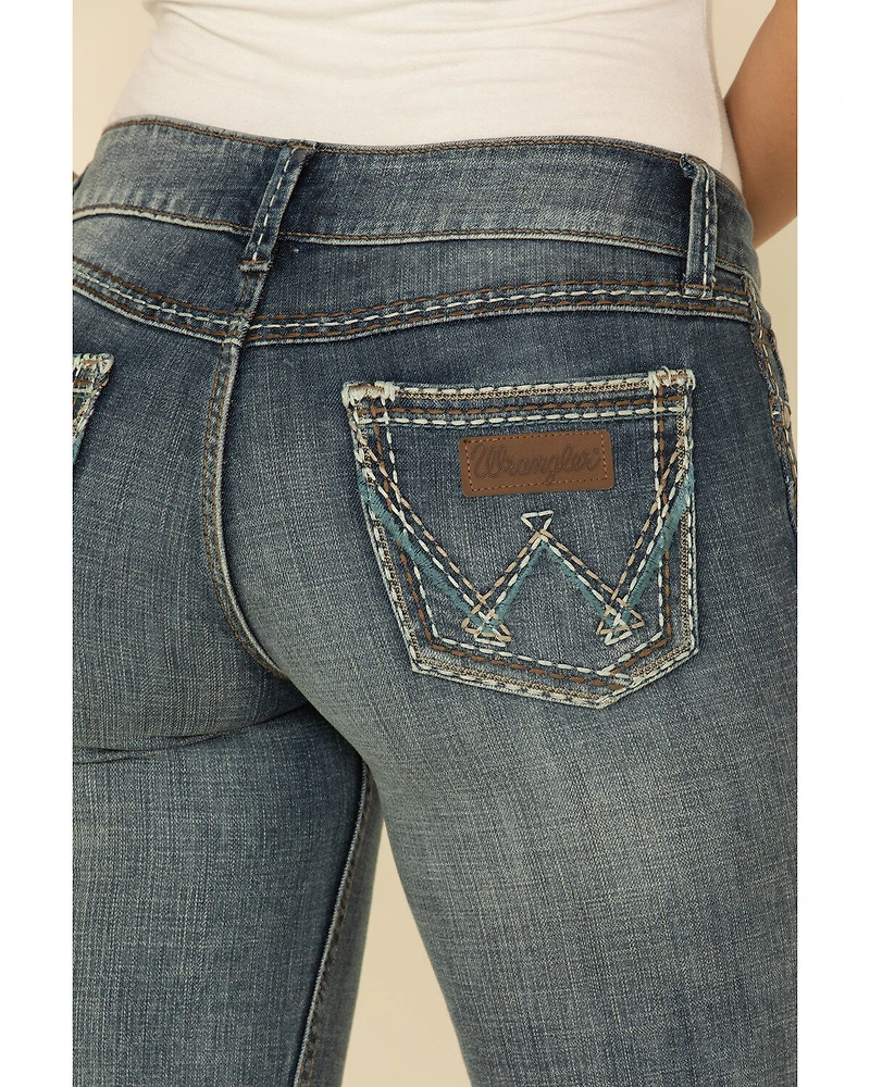 Wrangler Retro Women's Sadie Embroidered Pocket Low Rise Bootcut Jeans