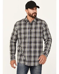 Brothers and Sons Men's Plaid Print Long Sleeve Button Down Shirt