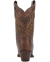 Laredo Women's Stella Leopard Print Inlay Studded Western Boots - Snip Toe