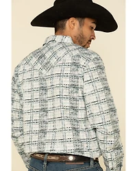 Moonshine Spirit Men's Wash Out Plaid Long Sleeve Western Shirt