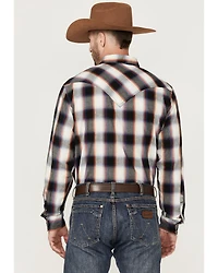 Roper Men's Large Ombre Plaid Long Sleeve Snap Western Shirt