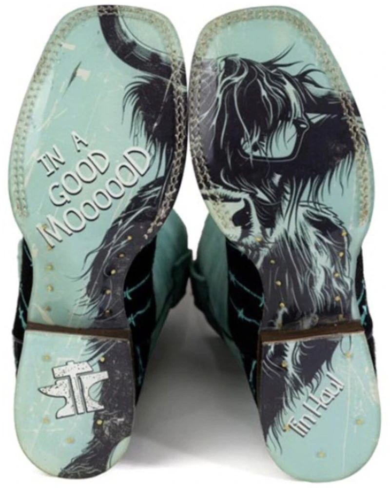 Tin Haul Women's Barbwire Belle Suede Western Boots - Broad Square Toe