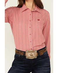 Cinch Women's ARENAFLEX® Striped Long Sleeve Button-Down Western Core Shirt