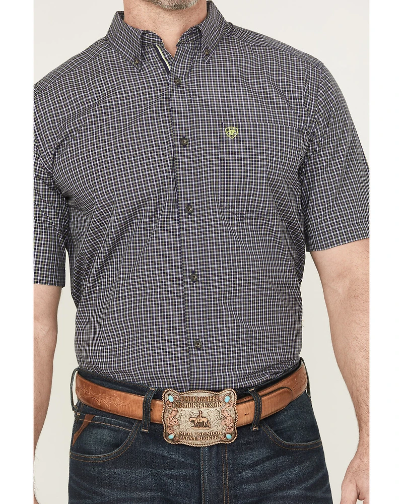 Ariat Men's Pro Series Caspian Plaid Print Short Sleeve Button-Down Western Shirt