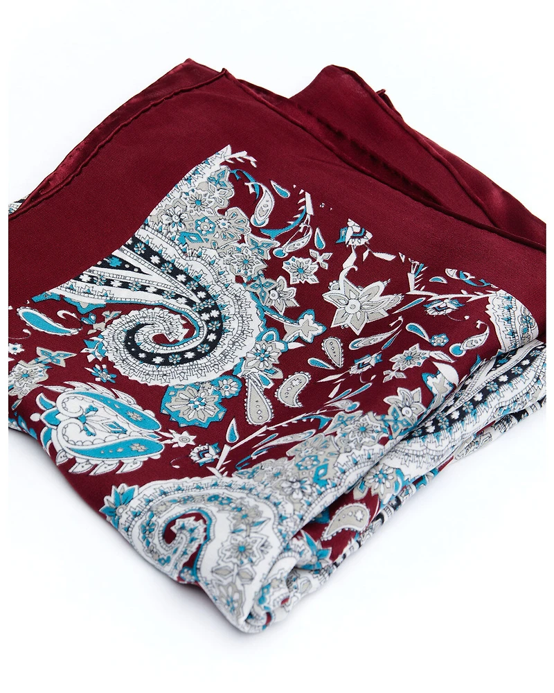 Cody James Men's Silk Burgundy Paisley Wild Rag Scarf