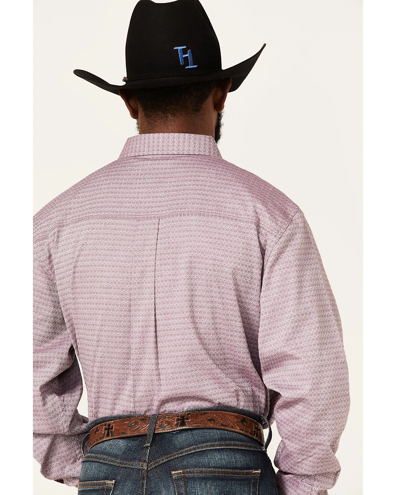 RANK 45® Men's Producer Jacquard Print Long Sleeve Button-Down Western Shirt