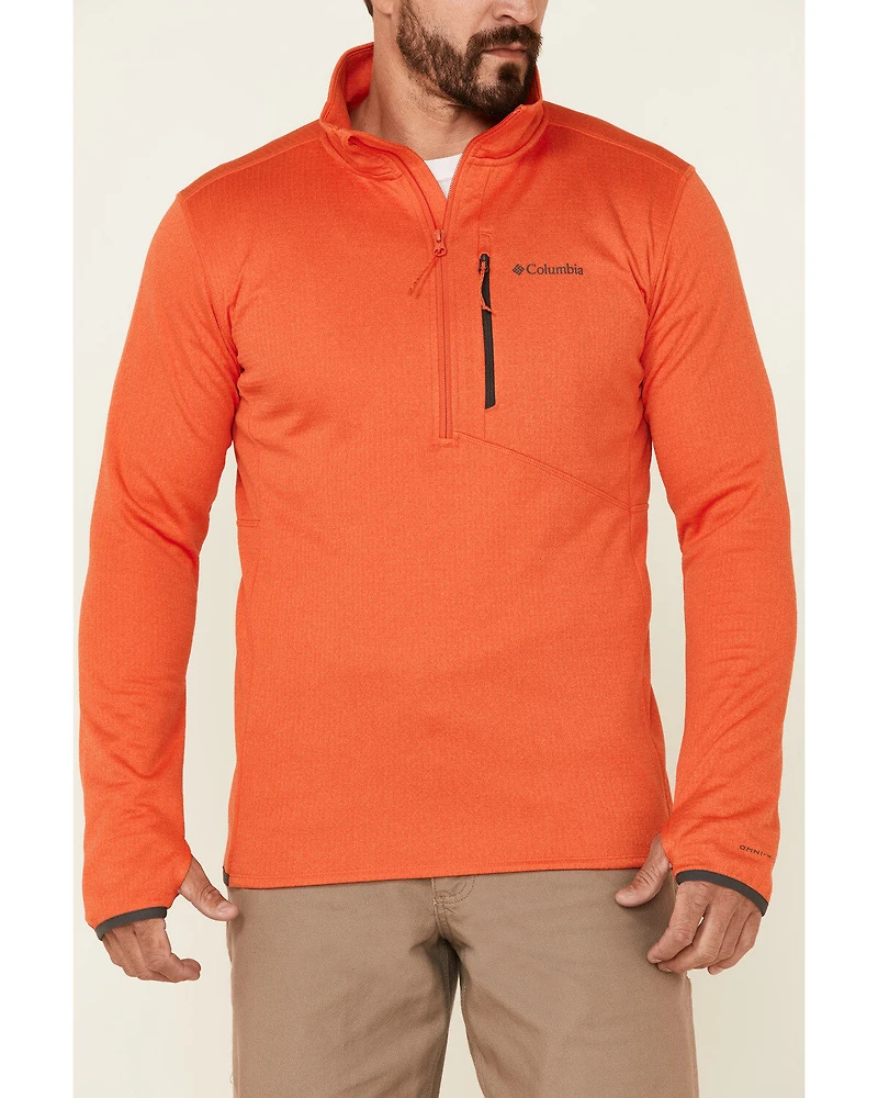 Columbia Men's Heather Quartz Red Park View 1/2 Zip Fleece Pullover