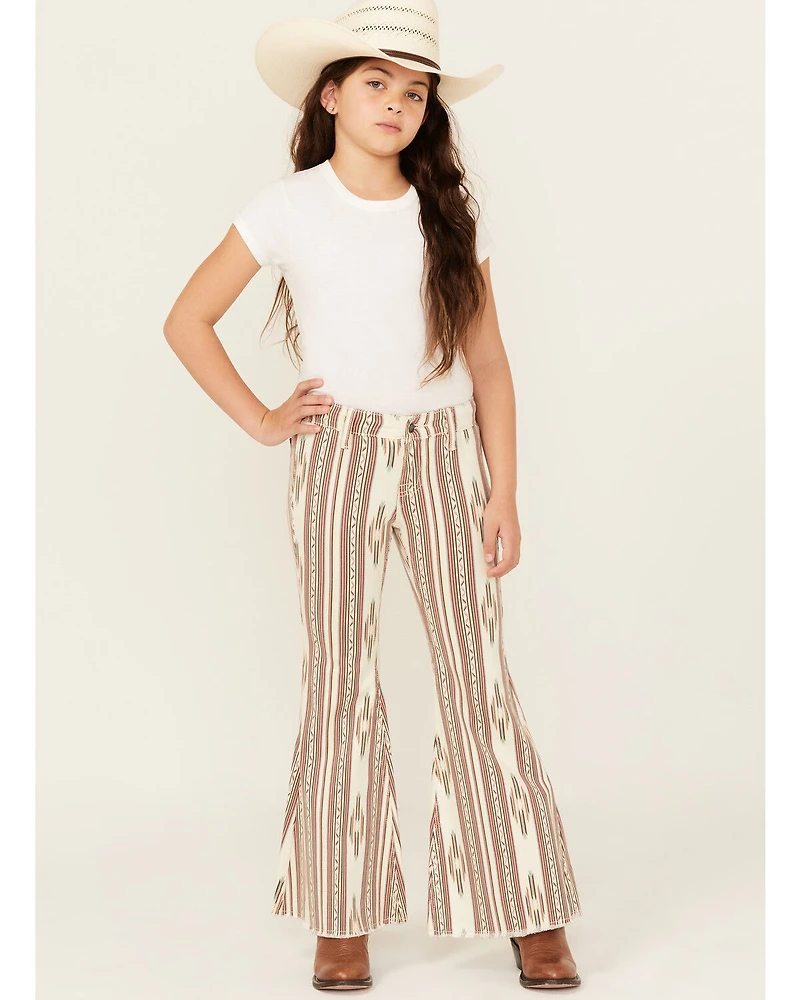 Rock & Roll Denim Girls' Southwestern Striped Flare Stretch Jeans