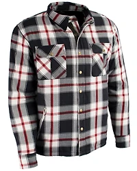 Milwaukee Performance Men's Black/White/Red Aramid Flannel Biker Jacket