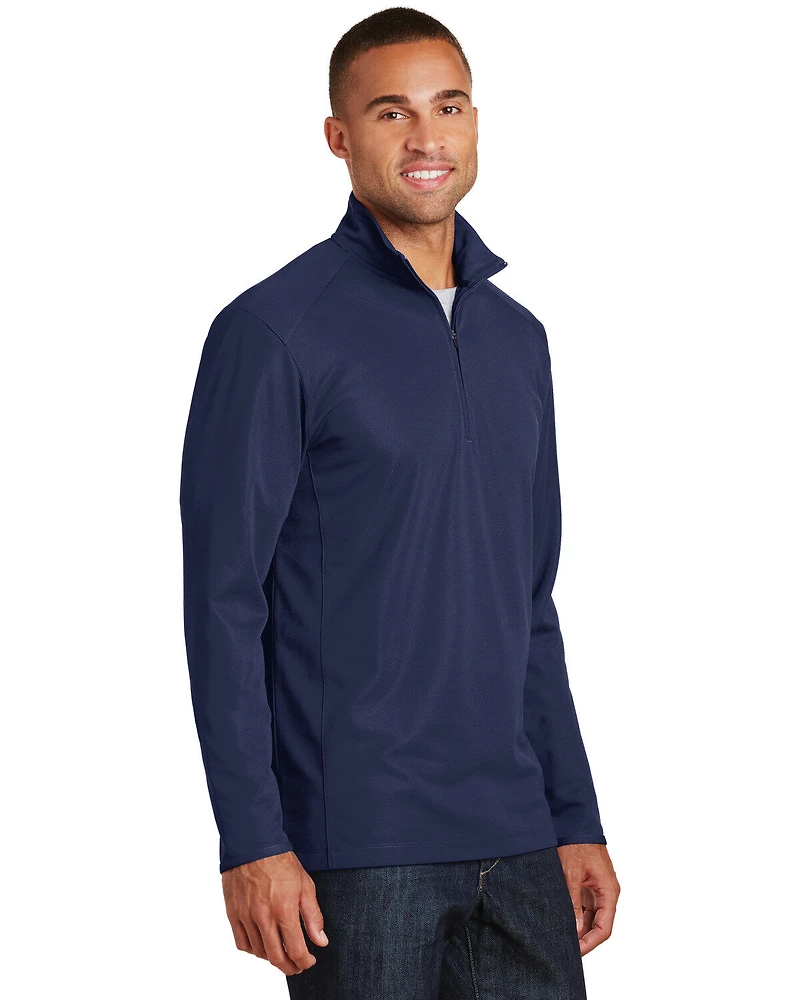 Port Authority Men's True Navy 3X Pinpoint Mesh 1/2 Zip - Big & Tall