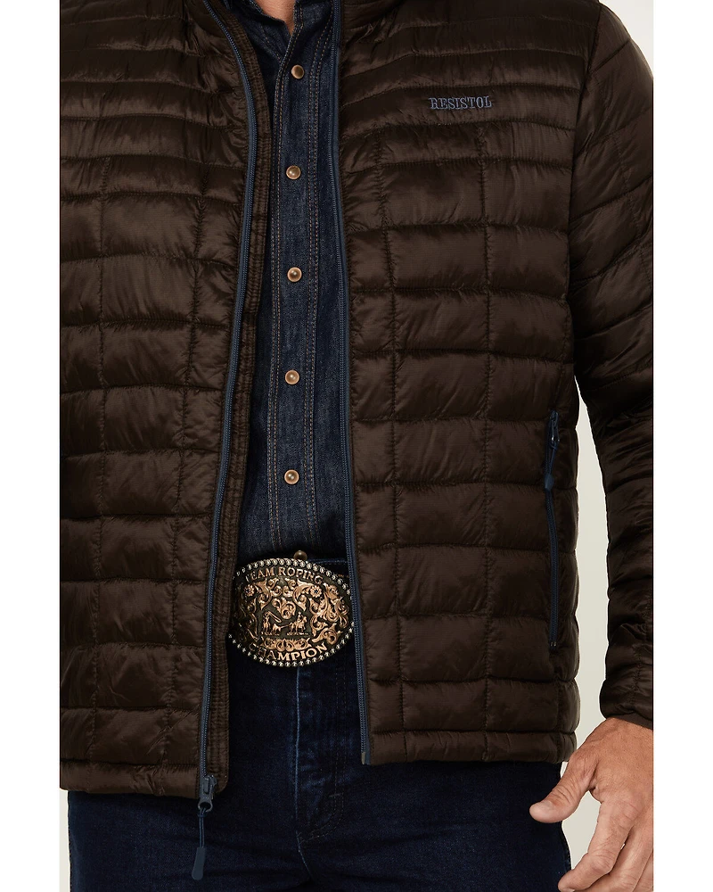 Resistol Men's Solid Brown Cold Bloq Zip-Front Insulated Jacket