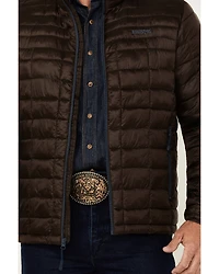 Resistol Men's Solid Brown Cold Bloq Zip-Front Insulated Jacket
