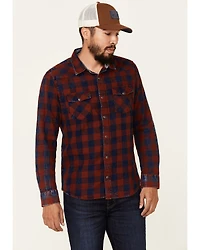 Flag & Anthem Men's McLennan Navy Vintage Plaid Long Sleeve Snap Western Shirt
