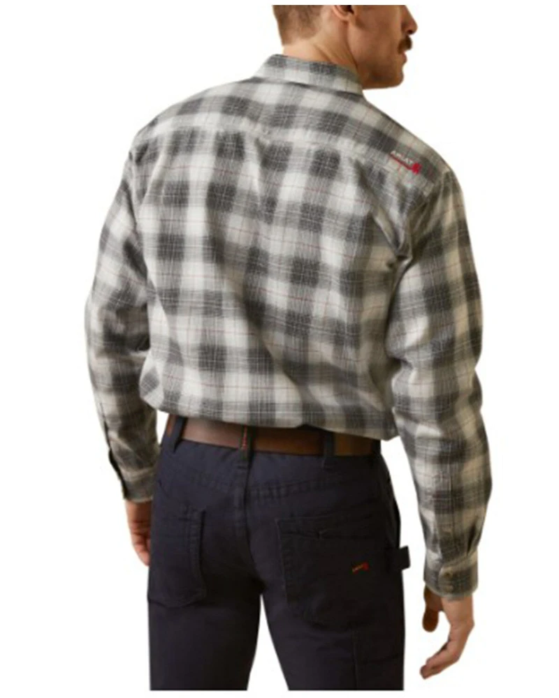 Ariat Men's FR Cogburn Plaid Print Long Sleeve Snap Work Shirt