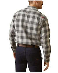 Ariat Men's FR Cogburn Plaid Print Long Sleeve Snap Work Shirt