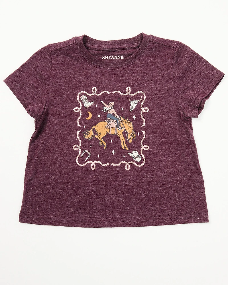 Shyanne Toddler Girls' Cowgirl Icons Short Sleeve Graphic Tee