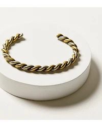 M & F Western Men's Gold & Silver Strike Twisted Cuff Bracelet