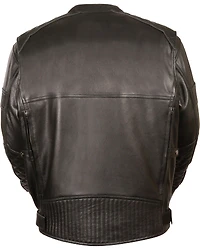 Milwaukee Leather Men's Black Quilted Pattern Scooter Jacket - Big 5X