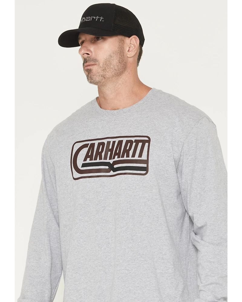 Carhartt Men's Logo Loose Fit Heavyweight Long Sleeve Graphic T-Shirt