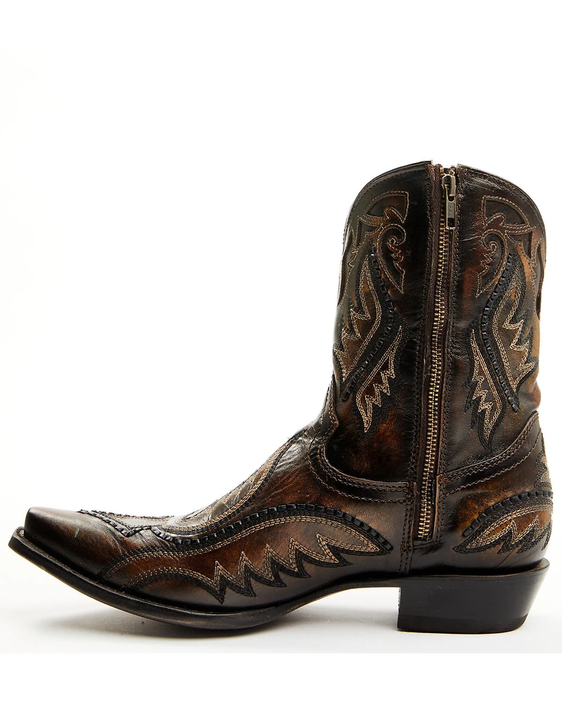 Corral Men's Inlay And Embroidered Short Western Boots - Snip Toe