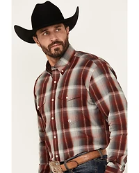 Roper Men's Amarillo Plaid Print Long Sleeve Button-Down Western Shirt
