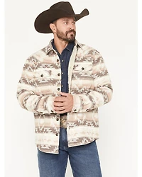 Cody James Men's Emmons Sherpa Lined Southwestern Striped Flannel Shirt Jacket
